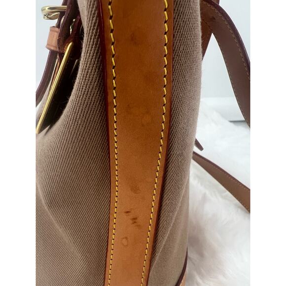 Dooney & Bourke Cabriolet Gray Canvas Tote with Leather trim - Picture 6 of 11